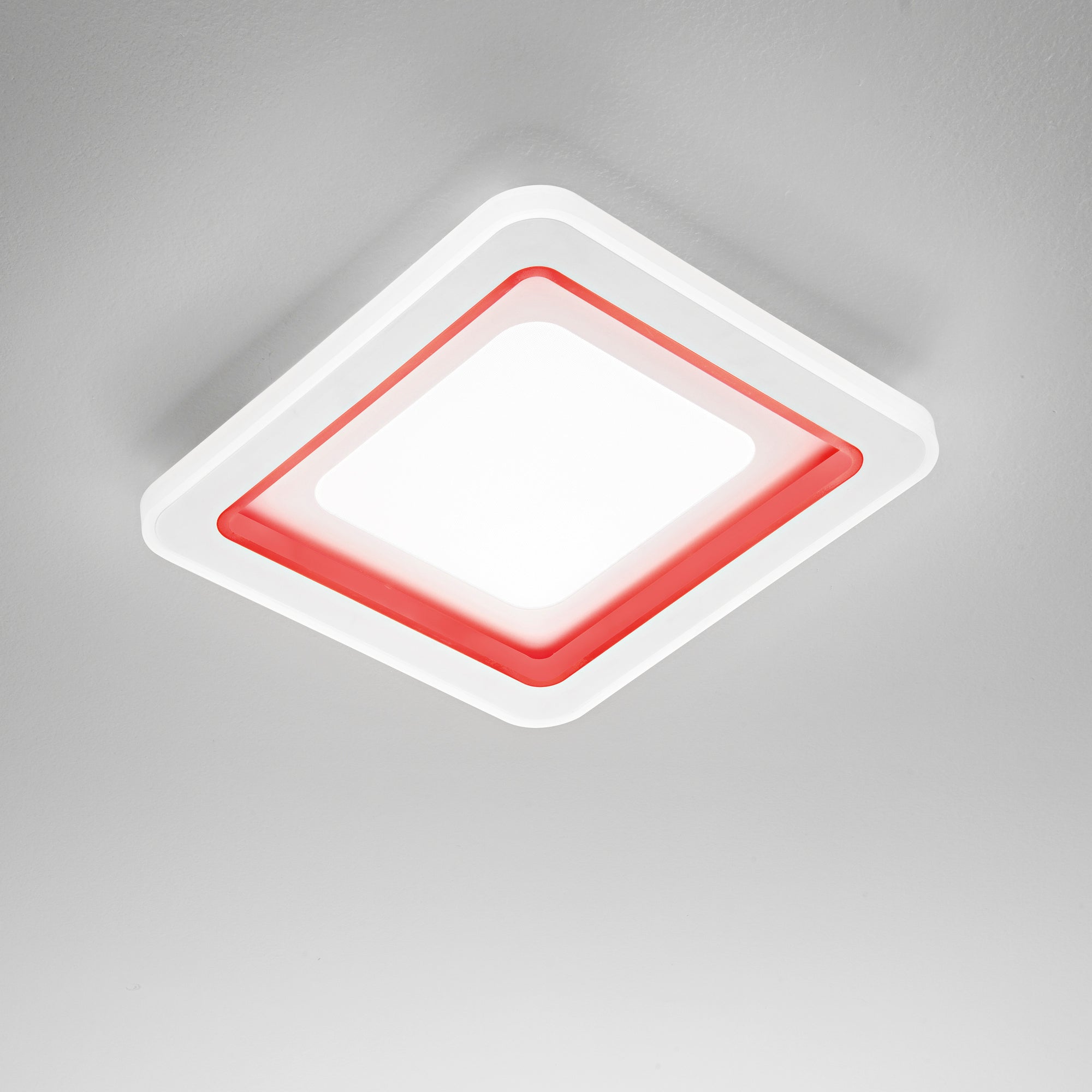 Plafoniera LED DYGITAL quadrata in metallo bainco dimmerabile CCT e RGB con telecomando incluso 50 cm.