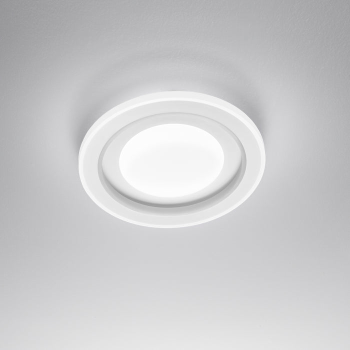 Plafoniera LED DYGITAL tonda in metallo bainco dimmerabile CCT e RGB con telecomando incluso 50 cm.