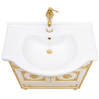 Mobile bagno barocco in oro foglia e swarovski - 65 cm