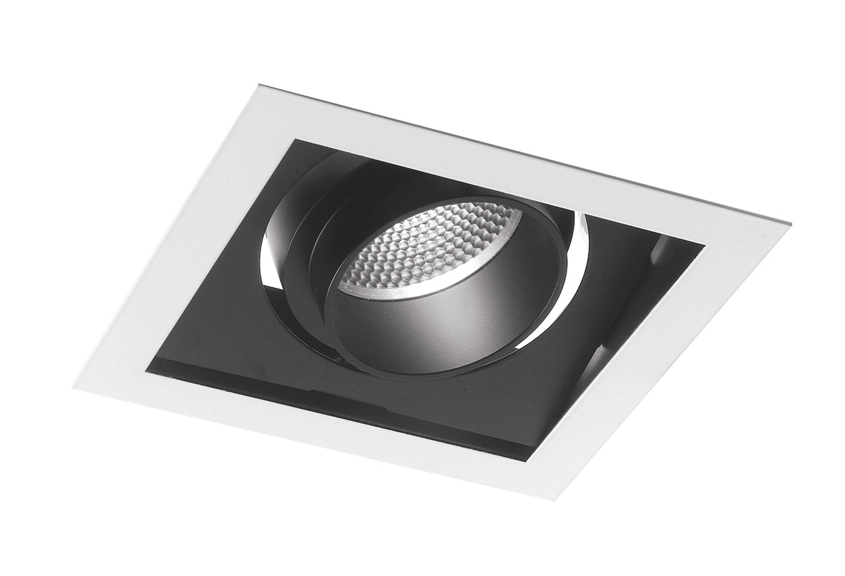 Incasso LED APOLLO antiriflesso nero con luce orientabile 30W luce naturale