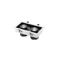 Incasso LED APOLLO antiriflesso nero con luce orientabile 2x20W luce calda