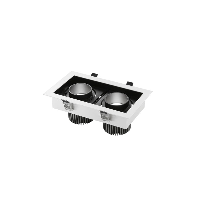 Incasso LED APOLLO antiriflesso nero con luce orientabile 2x20W luce naturale