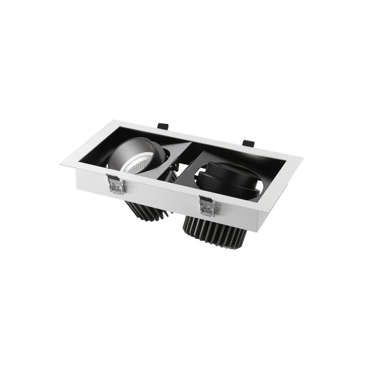 Incasso LED APOLLO antiriflesso nero con luce orientabile 2x30W luce calda