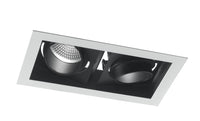 Incasso LED APOLLO antiriflesso nero con luce orientabile 2x45W luce naturale