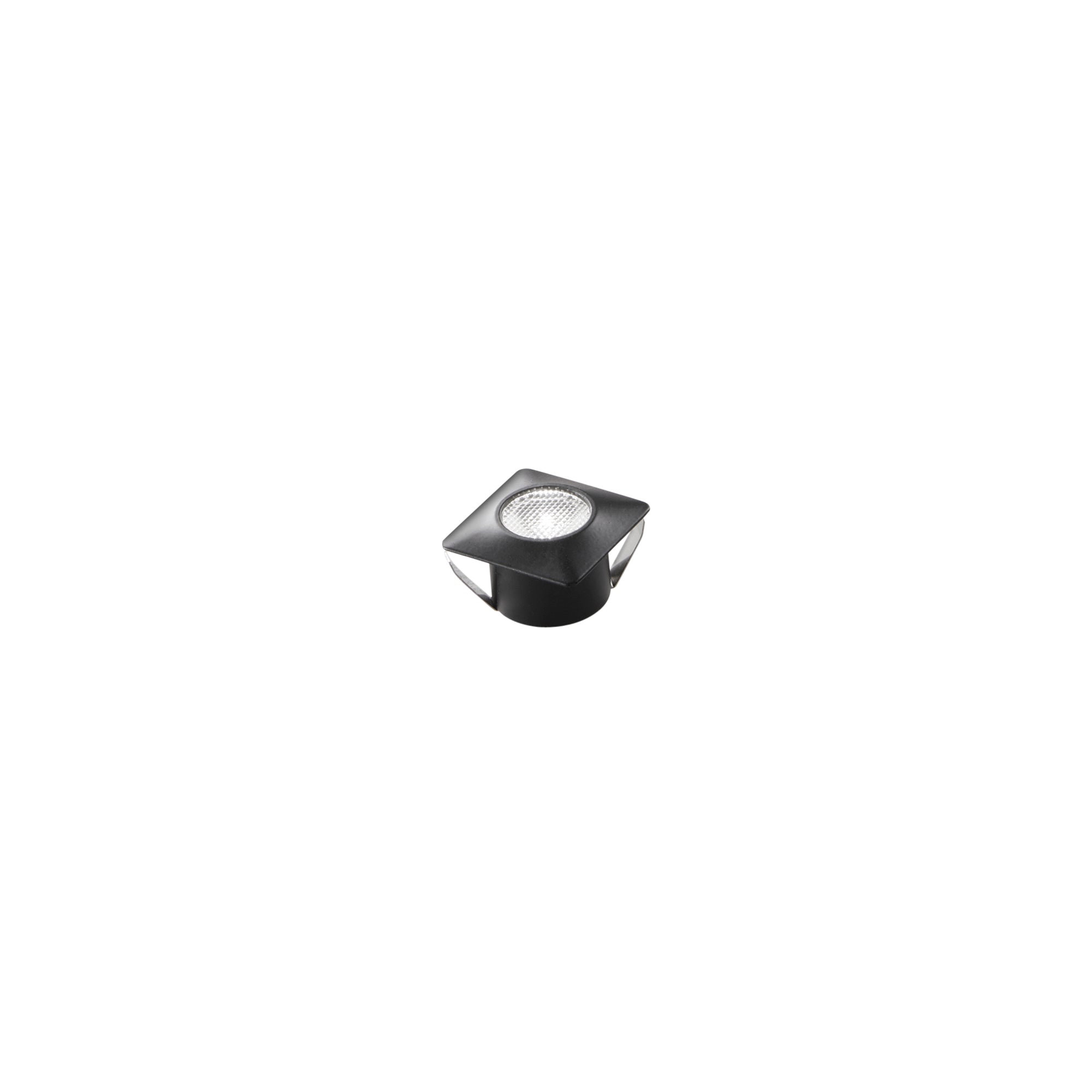 Incasso LED ASSO quadrato in alluminio nero 1W 3,2 cm.