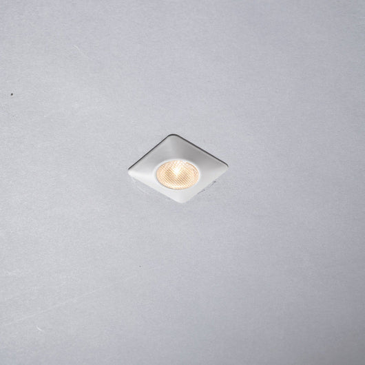 Incasso LED ASSO quadrato in alluminio bianco 1W 3,2 cm.