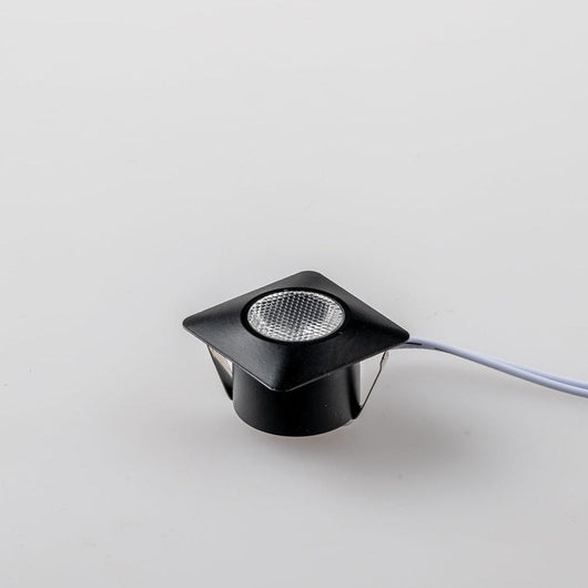 Incasso LED ASSO rotondo in alluminio nero 1W 3,2 cm.