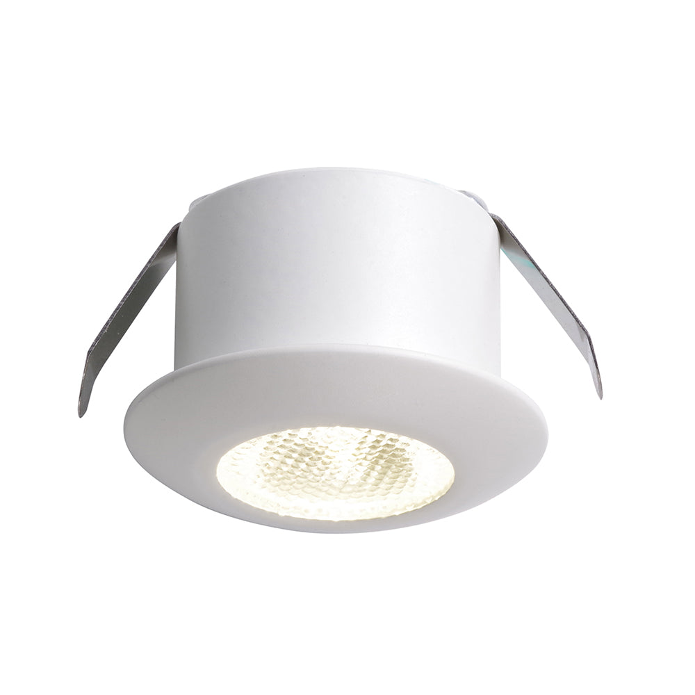 Incasso LED ASSO rotondo in alluminio bianco 1W con luce BLU