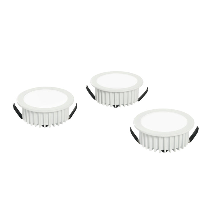 Kit 3 incassi LED FUSION in alluminio bianco satinato con driver integrato 5W 4000K (luce naturale) 7x3,2 cm.