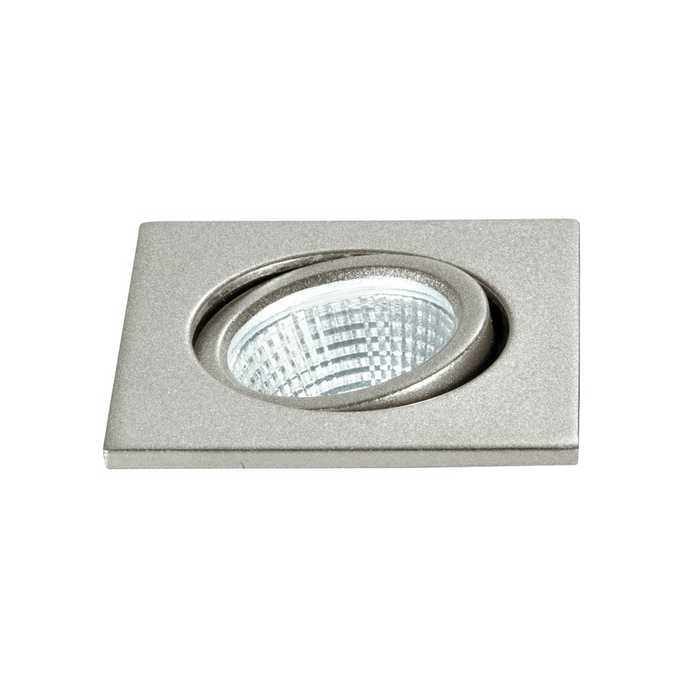 Incasso LED POLARIS quadrato orientabile in alluminio argento 3W 4000K (luce naturale)