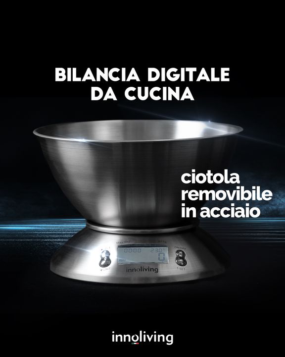 Bilancia Digitale Da Cucina In Acciaio Con Ciotola Innoliving INN-127