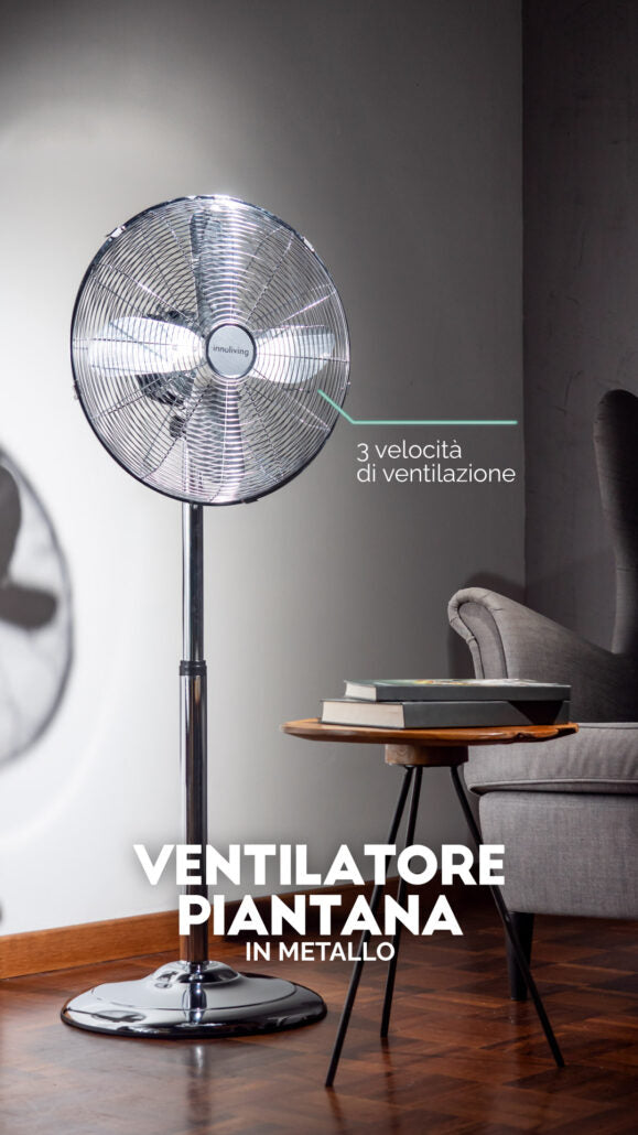 Ventilatore Piantana In Metallo 40 Cm Innoliving INN-522, Ricondizionato (Vedi Descrizione)