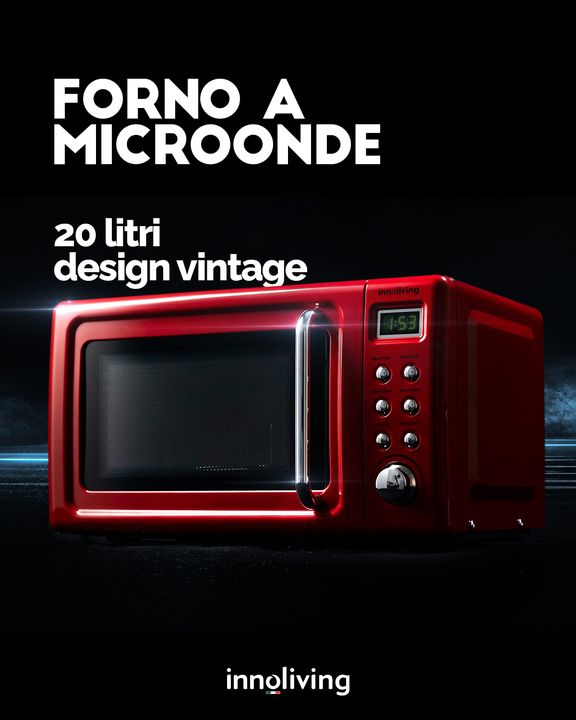 Forno A Microonde 20L - Vintage Col.  Rosso Innoliving INN-861R