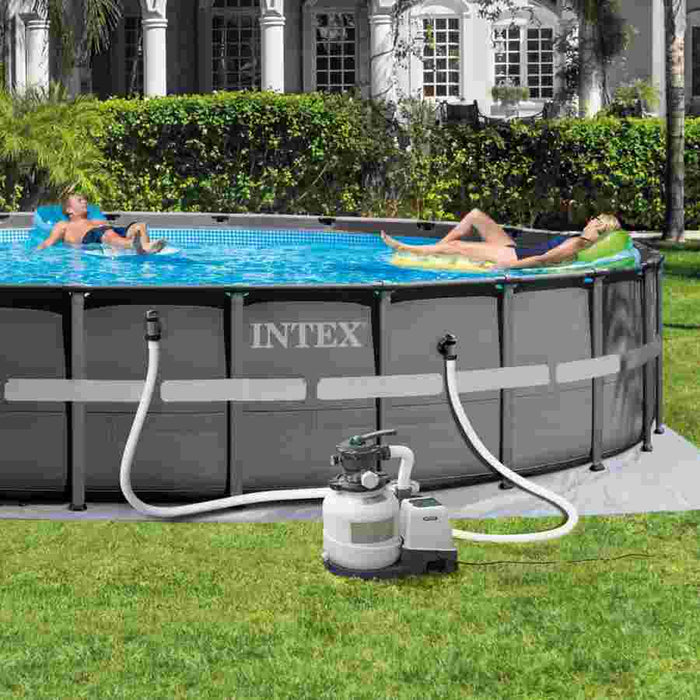 Piscina da giardino rotonda 732x732x132 cm, con pompa e scaletta incluse