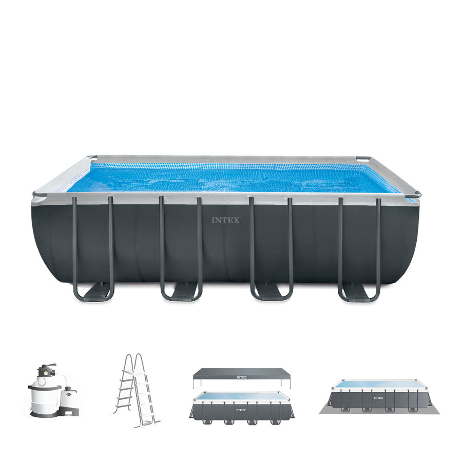 Piscina fuori terra rettangolare 549x274x132 cm con pompa e accessori