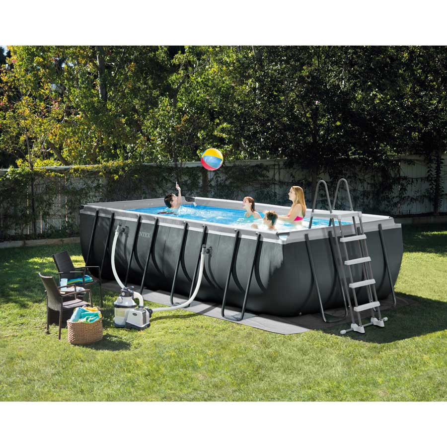 Piscina fuori terra rettangolare 549x274x132 cm con pompa e accessori