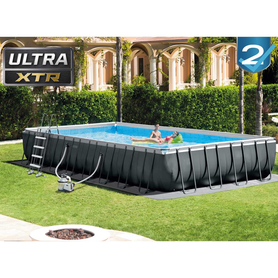 Piscina da giardino 975x488x132 cm con pompa, scaletta e accessori