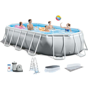 Piscina fuori terra ovale 503x274x122cm con pompa, scaletta e accessori