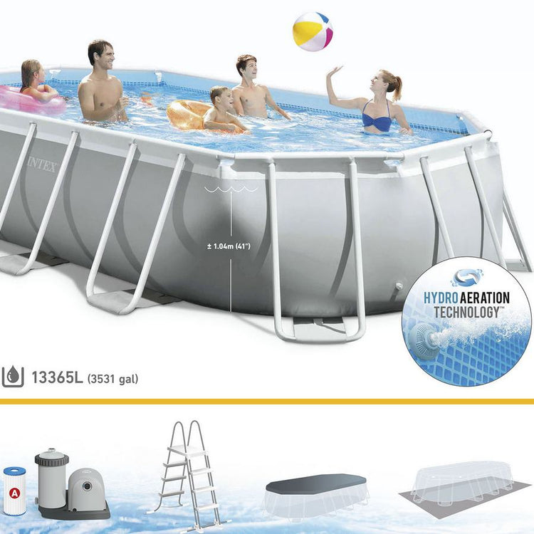 Piscina fuori terra ovale 503x274x122cm con pompa, scaletta e accessori