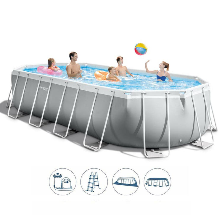 Piscina ovale fuori terra 610x305x122cm con scaletta e pompa Intex 26798