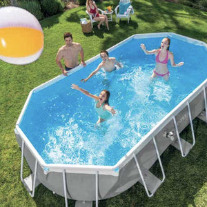 Piscina ovale fuori terra 610x305x122cm con scaletta e pompa Intex 26798