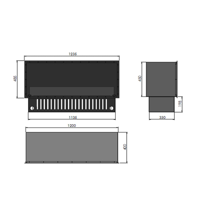 Camino a Vapore Elettrico da Incasso 120x45(64,8)x40 cm Invapo con LED RGB Nero