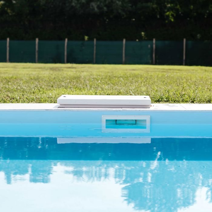 Piscina Interrata In Pannelli D'acciaio Italika Easy Rettangolare 4,00 X 3,00 H1,50 M - Kit Pro Con Liner Presaldato A Sacco  0,75 Mm