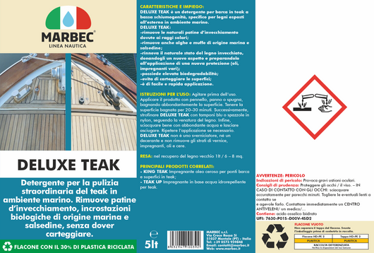 Detergente per ponti barca in teak DELUXE TEAK  