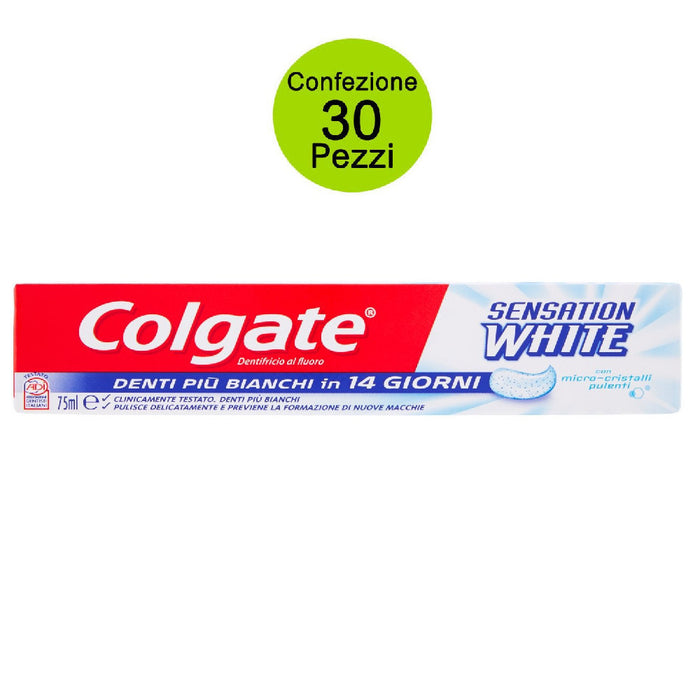 Multipack da 30 dentifrici colgate sensation white - confezioni da 75 ml ciascuna