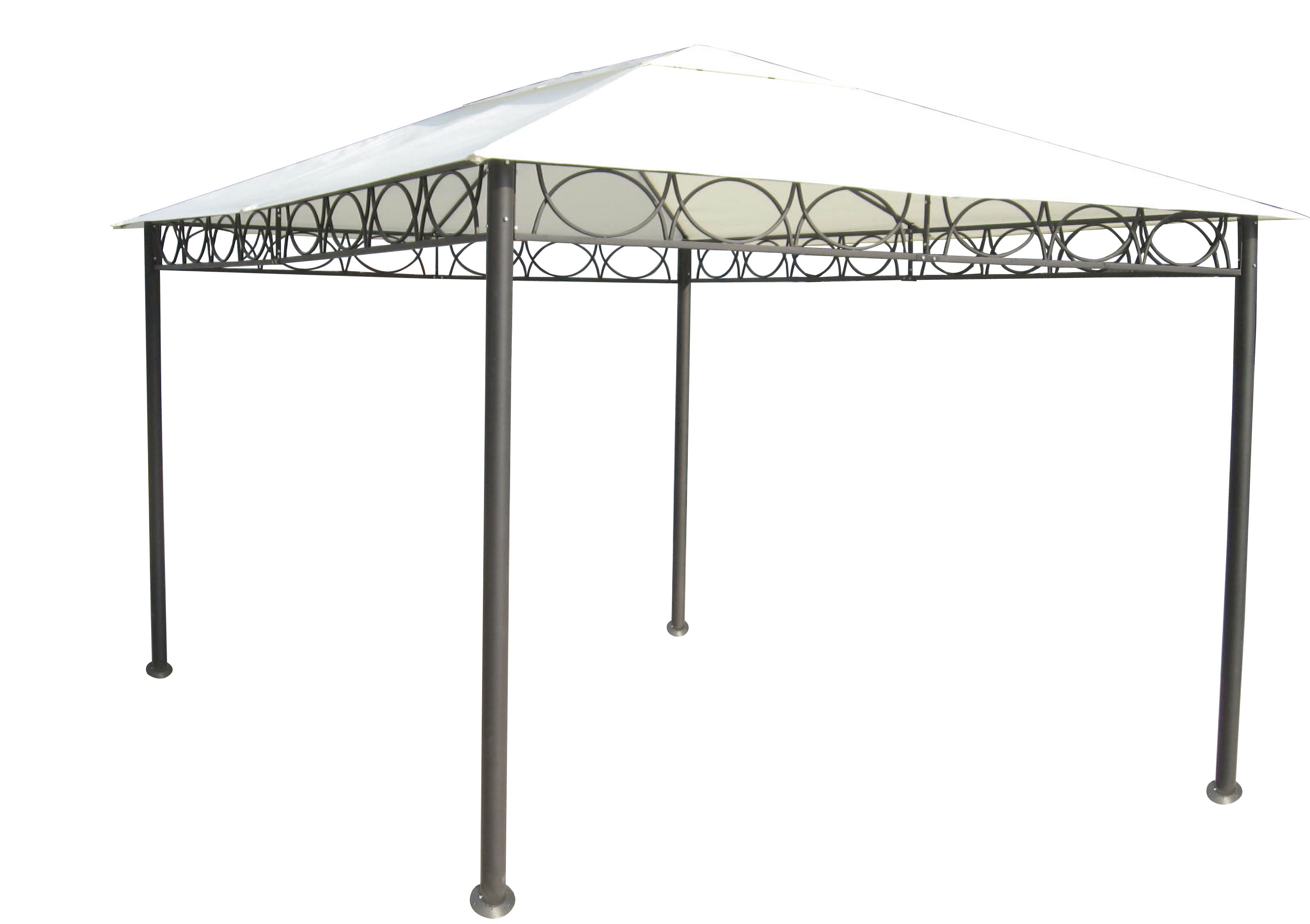 Gazebo da Giardino 4x3x2,8m in Metallo Ecrù