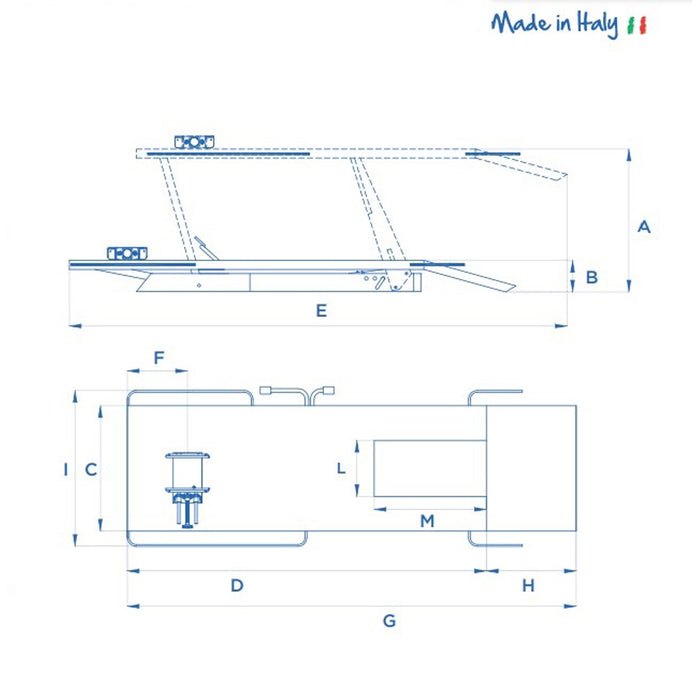 PONTE SOLLEVATORE MOTO CAVALLETTO ALZA MOTO IDRAULICO 500Kg OMCN 196