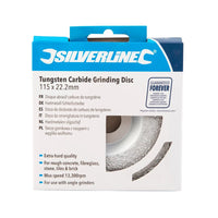 DISCO PER SMERIGLIATRICE SMERIGLIATURA TUNGSTENO 115mm SILVERLINE 302067