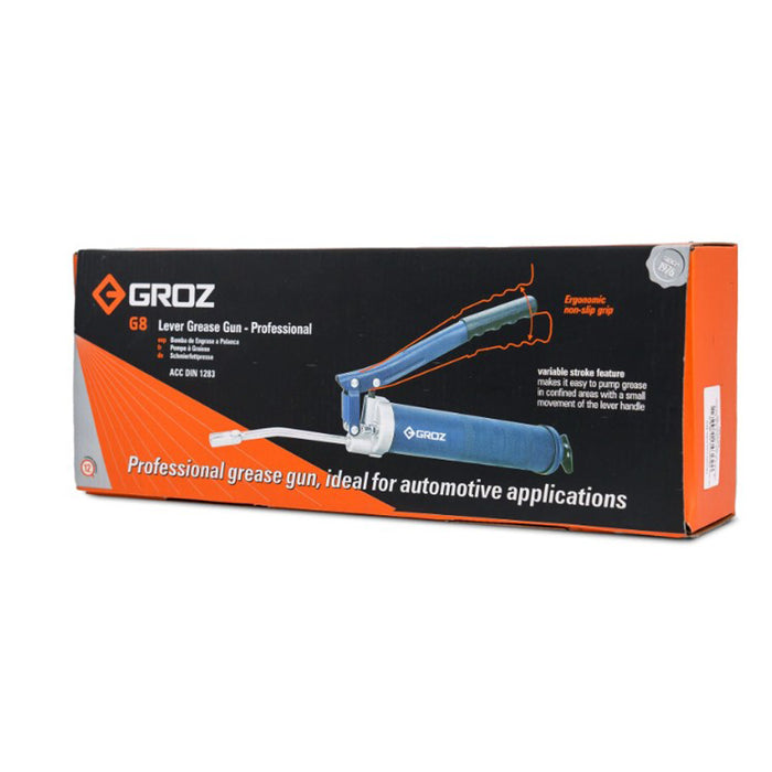 INGRASSATORE PISTOLA POMPA GRASSO MANUALE A LEVA 400gr 500CC GROZ G8F/BL/M