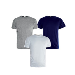 TRIS T-SHIRT MAGLIETTE DA LAVORO IN COTONE BLU-BIANCO-GRIGIO TG.L KAPRIOL