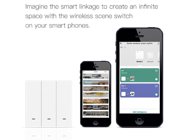 Interruttore Bluetooth BLE Mesh 3 Tasti Con 9 Scene Switch App Tuya Alimentazione Con Pile