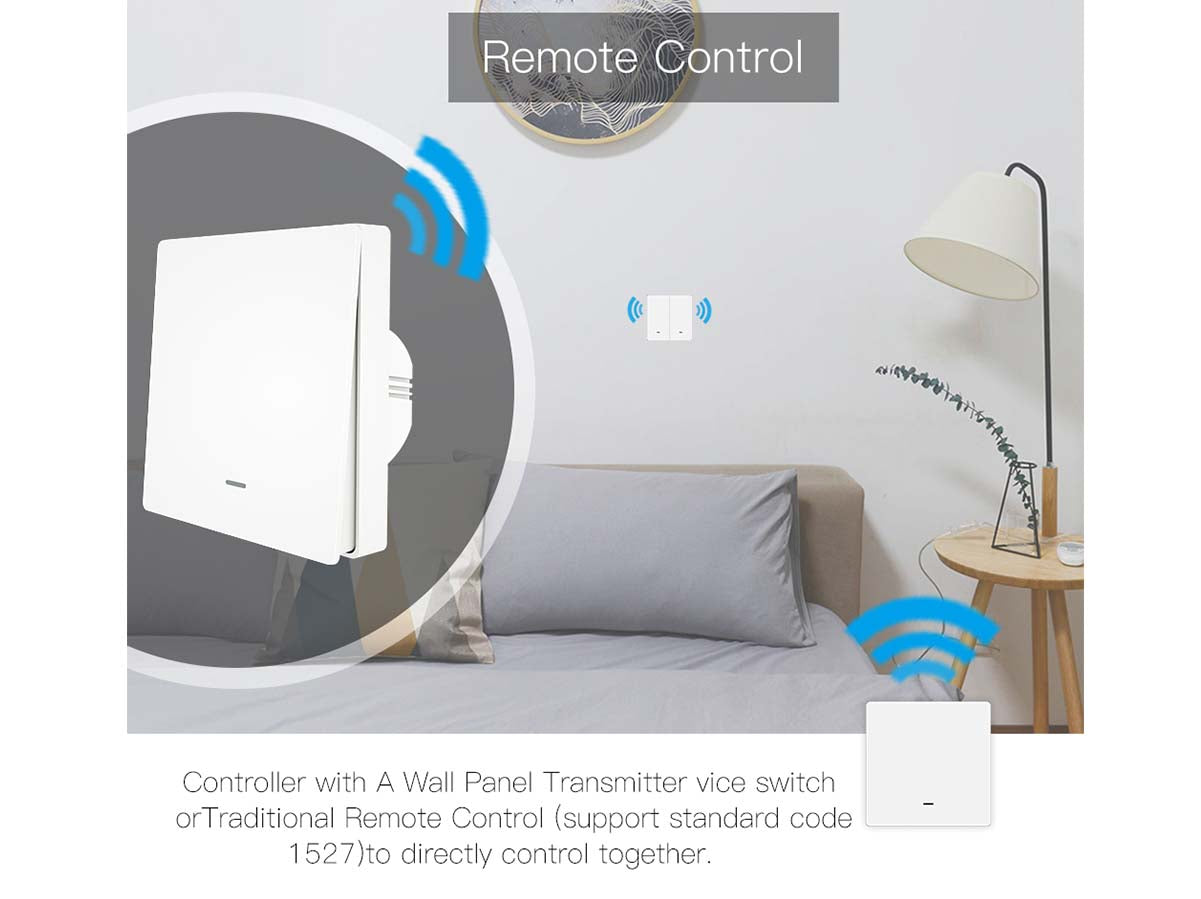 Interruttore Da Parete Wireless WiFi + RF 433 Con 1 Tasto Attacco Semplice Dove Si Vuole Senza Filo