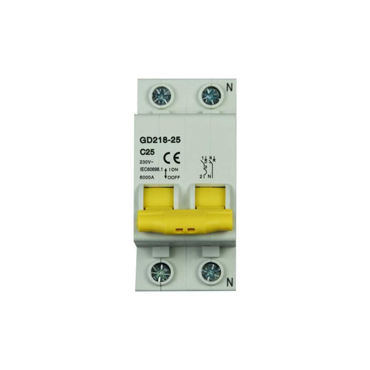 TOT Elettric Interruttore Magnetotermico 1P+N C25 230V 6000A due Moduli<br />GD218-25