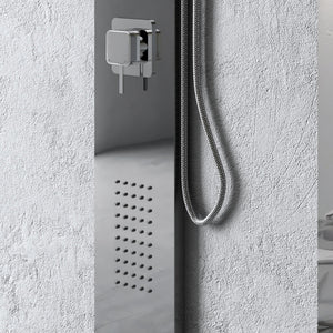 Colonna doccia 002 4 funzioni acciaio inox getto a cascata 2 bocchette idro lombari l20xp44xh170 *** finitura- cromo ...