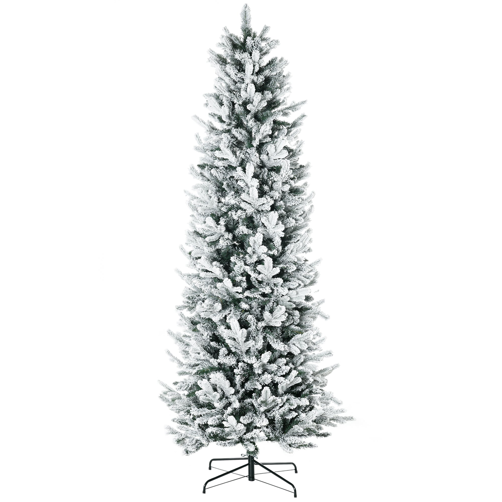 Albero di Natale Artificiale Innevato 225 cm 988 Rami Apertura Automatica Verde