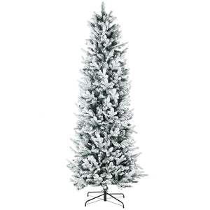 Albero di Natale Artificiale Innevato 225 cm 988 Rami Apertura Automatica Verde