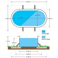 Piscina Fuori Terra Steelwood - 6,10 X 3,65 X H.1,20 M - Kit Base