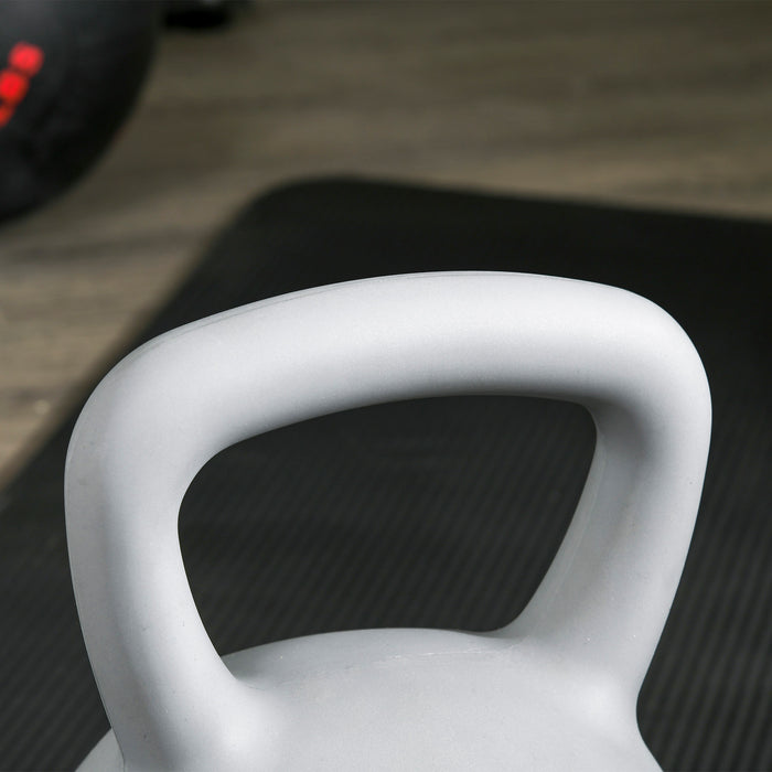 Kettlebell per Allenamento 10 Kg in PVC e Sabbia Metallica Grigio