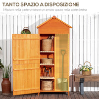 Casetta Box da Giardino 84x52x188 cm Porta Attrezzi in Legno di Abete