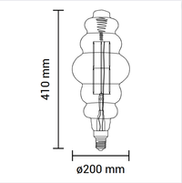 Lampada led bulbo e27 8 watt bd200 filamento risparmio energetico 1800k