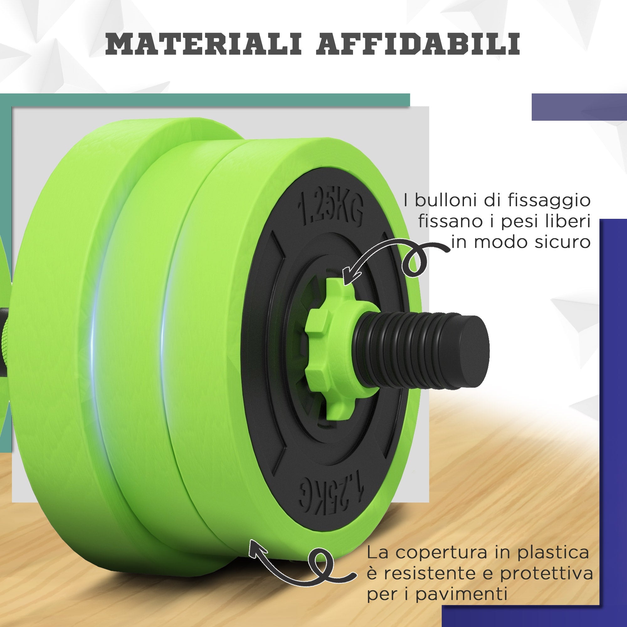 Set Pesi da Palestra 4 in 1 40 Kg Utilizzabili come Kettlebell Manubri e Bilancieri