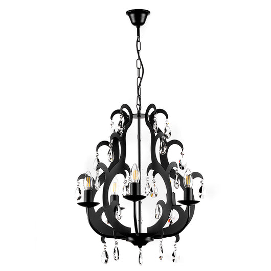 4703/5N - Lampadario Jane 5Xe14 Colore Nero