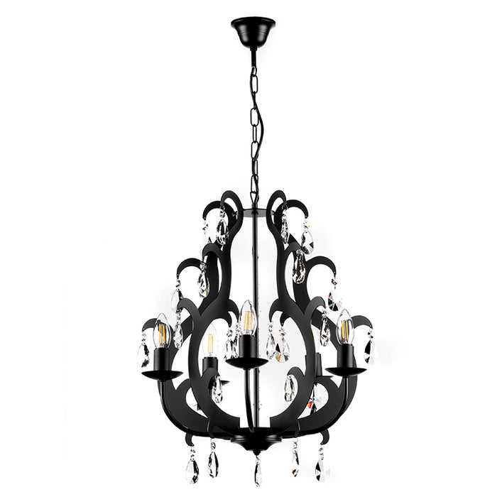 4703/5N - Lampadario Jane 5Xe14 Colore Nero