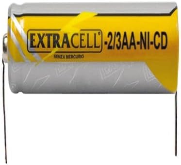 Batteria ricaricabile 2/3 stilo 1,2 volts 400ma c/terminali