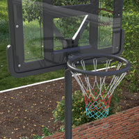 Canestro da Basket Esterno Altezza Allungabile 195-370 cm in Acciaio e Plastica Nero