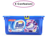 Dash allin1 pods detersivo per lavatrice in monodosi lavanda 4 confezioni da 30 capsule